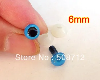 

Free shipping!!!!DIY felt toy ------200pcs 6mm Blue Plastic Safety Eyes With Safety back /Blue pupil toy eyes