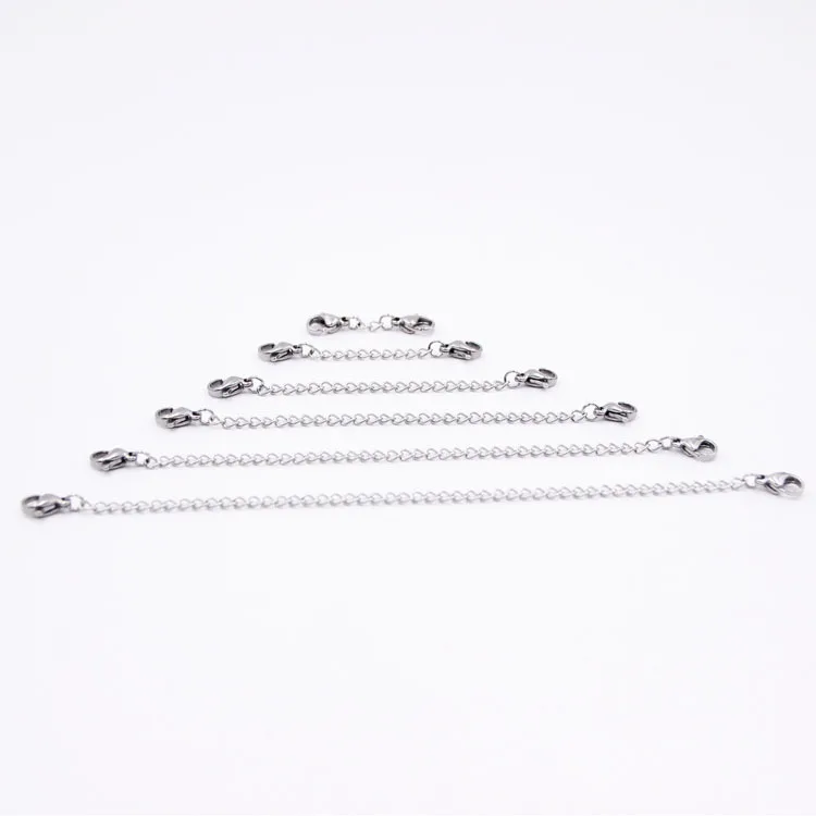 50pcs Metal Stainless Steel Extender Chains With Lobster Clasps Gold Color Necklace Extension Chain For DIY Jewelry Accessories