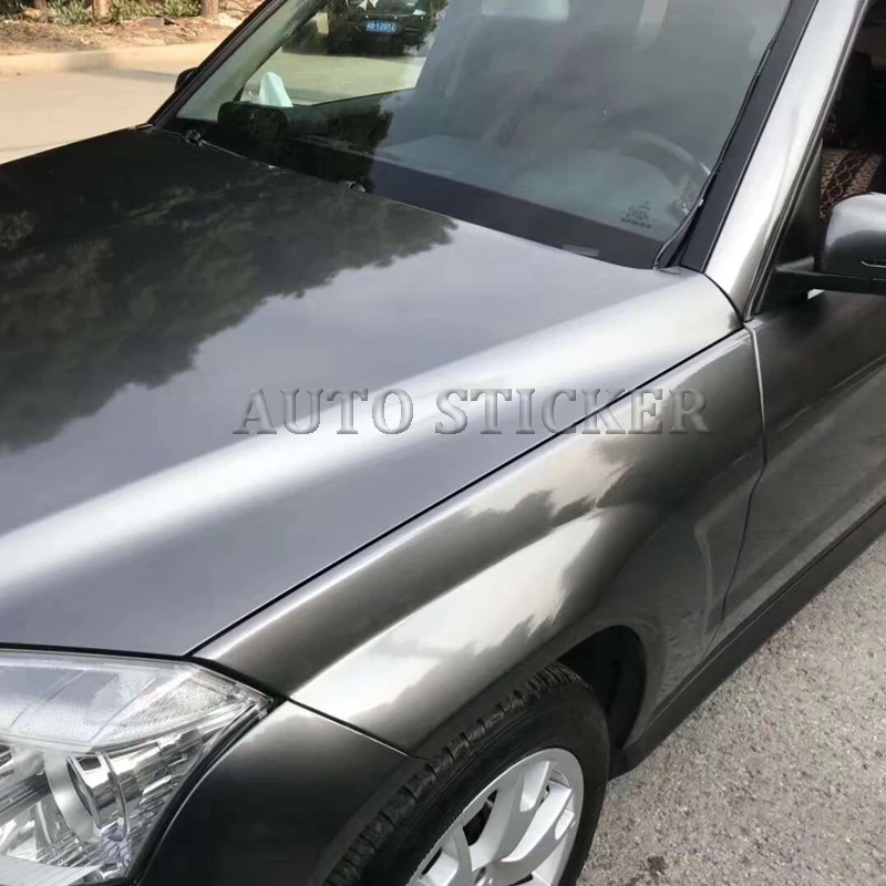 

Темно-серый металлик Глянец Антрацит винил для автомобиля обертывание с воздушным пузырьком бесплатно Gunmetal блестящая пленка дешевая цена