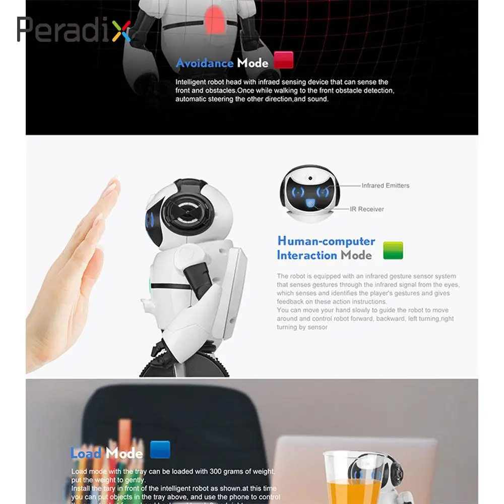 

Rc Balance Robot Balance Robot Toys Intelligence Balance Robot Dance/Music Mode WIFI Camera Intelligent Balanced 2 Motors White