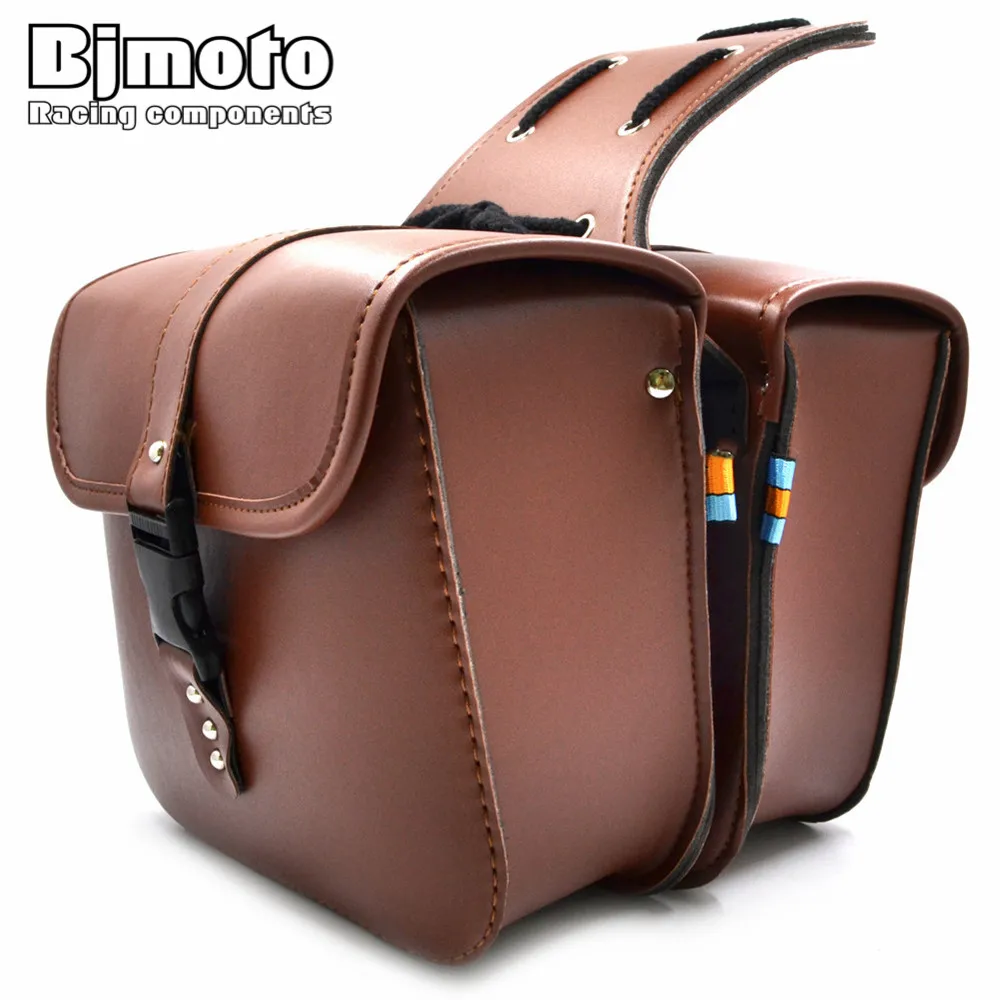 

BJMOTO Motorcycle Saddle Bags PU Leather Motorbike Side Tool Pouch Tail Bag Luggage Borsello Moto Universal BAG-011-FE
