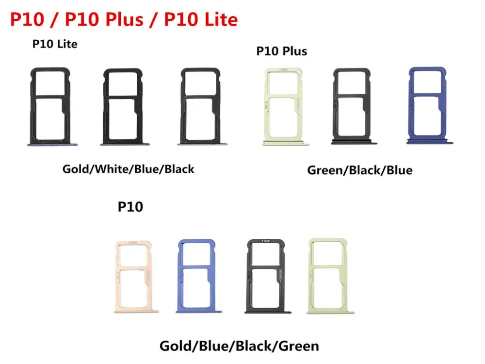 

1PC New Sim Card Tray for Huawei P10 Plus P10 Lite SIM Card Tray Sim Slot Holder Reader Adapter Replacement Part