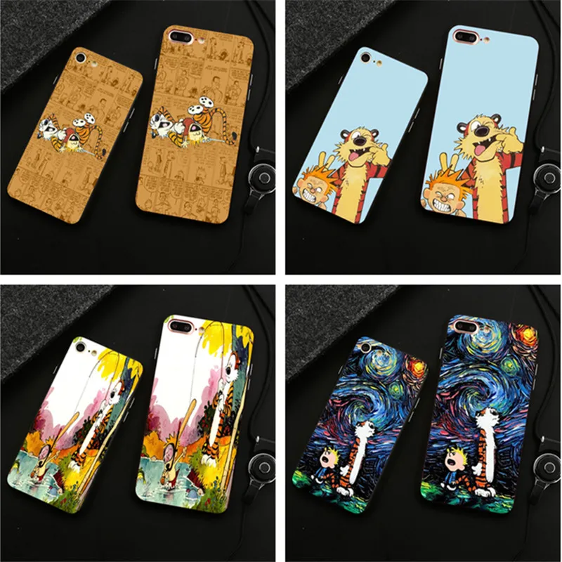 

Calvin and Hobbs for Apple iPhone 6 Soft Silicone Shell Transparent Phone Case Cover Coque 5 5C 6splus 7 Plus 8 8plus x