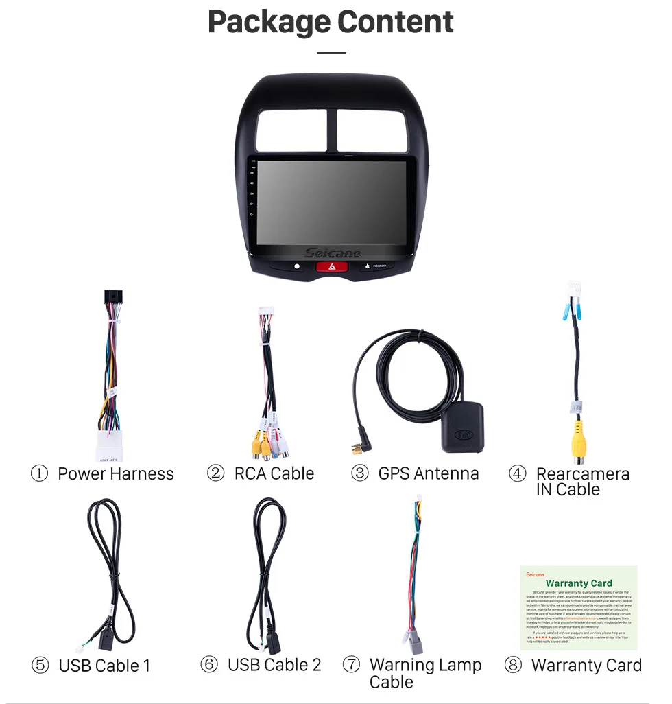 Excellent Seicane Car Multimedia player For 2010 2011 2012 -2015 Mitsubishi ASX Peugeot 4008 2DIN Android 8.1 GPS Navigation radio stereo 17