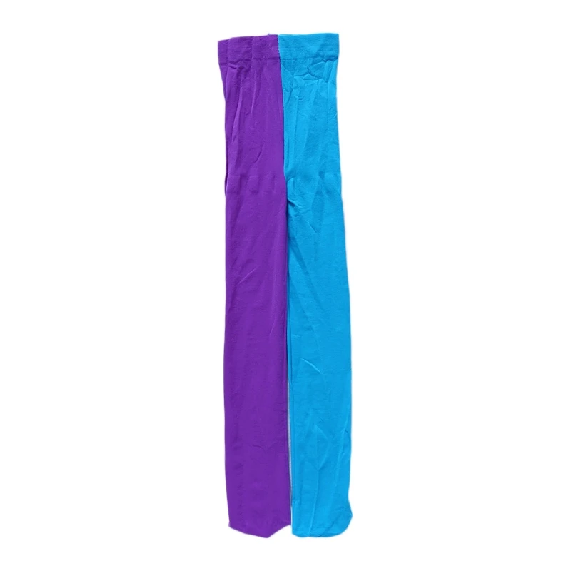 Girls Double Candy Color Warm Stockings Tight Kids Pantyhose Underpants - Цвет: Blue Purple