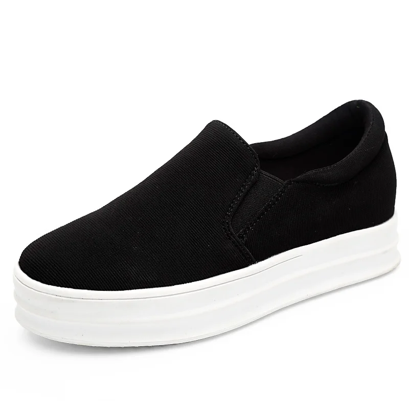 black platform canvas shoes