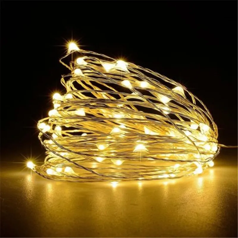5M 50leds / 10M 100leds Silver Wire Garland USB LED String lights Holiday lighting For Fairy Christmas Wedding Party Decoration 5M 50leds / 10M 100leds Silver Wire Garland USB LED String lights Holiday lighting For Fairy Christmas Wedding Party Decoration