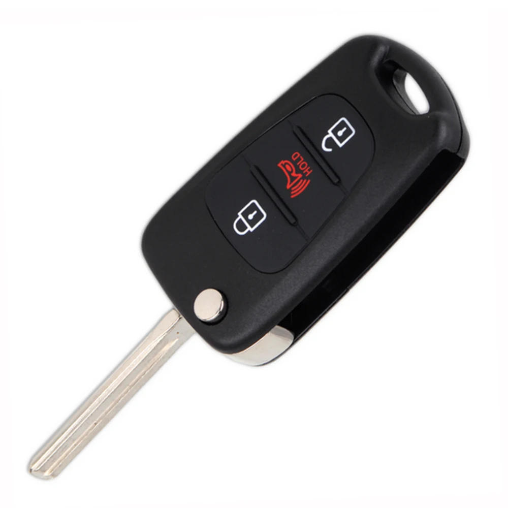 JEAZEA замена 3 кнопки флип складной пульт дистанционного ключа оболочки ключи автомобиля без выреза пустой чехол для Kia Soul 2010 2011 2012 2013