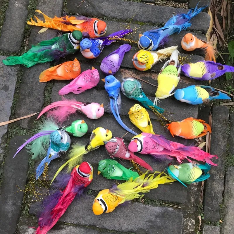 Various Styles Decorative Foam Feathers Birds Artificial Craft Bird For Bride Party,Birthday Decorations kids,Wedding Decoration