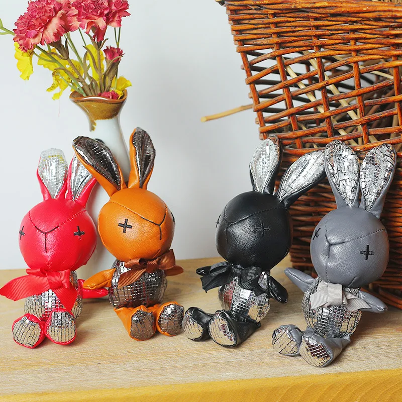 

2018 New Bag accessories Rabbit Keychain Bunny Rabbit Fashion Pom Pom Keychain Bunny Toy Rabbit Keychain Tote Car Charm Pendant