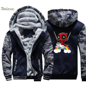 

Deadpool Hoodie Coat Men Super Hero Dead Pool Hooded Sweatshirt 2020 Winter Fleece Thick Funny Jacket Camouflage Streetwear 4XL