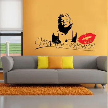 

Marilyn Monroe Kiss Wall Decal Stickers Decor Easy Removable Sticker Size Small 15inchx24inch