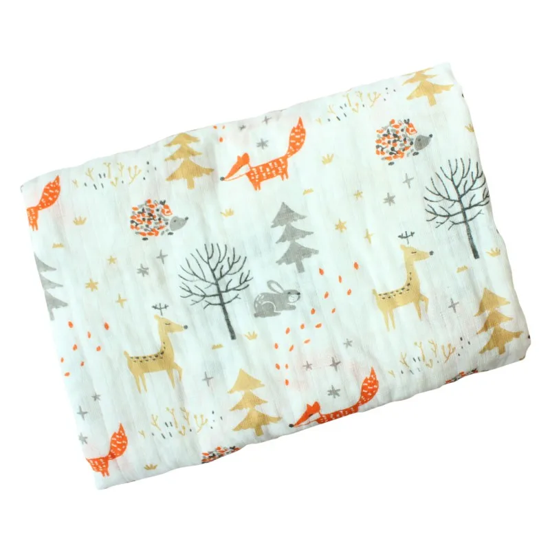 Весна Хлопковое одеяло для малышей с рисунком лисы принт младенческой муслин Пеленка, новорожденный Детские принадлежности Одеяло s фотографии - Цвет: A8