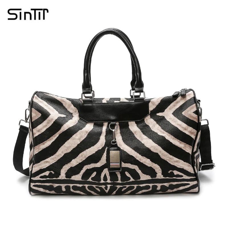 

SINTIR Fashion Zebra Pattern Women Handbag Large Capacity Soft PU Leather Ladeis Shoulder Bag Vintage Female Travel Bag Tote Bag