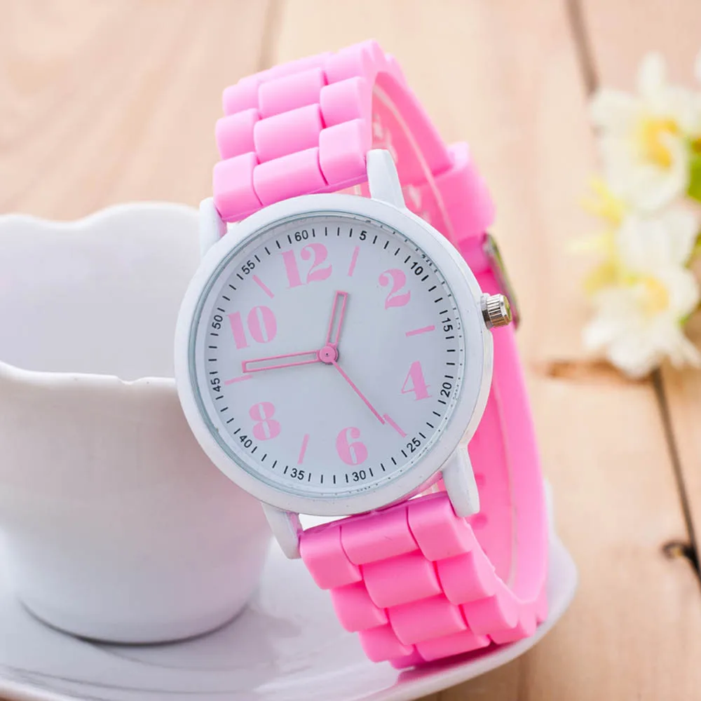 Женские часы Силиконовые кварцевые часы для мальчиков наручные часы для девочек Роскошные Брендовые повседневные часы Relogio Feminino Прямая Q