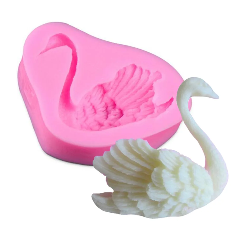 1PC DIY Cake Decorating Tools 3D Swan Shape Candy Mould