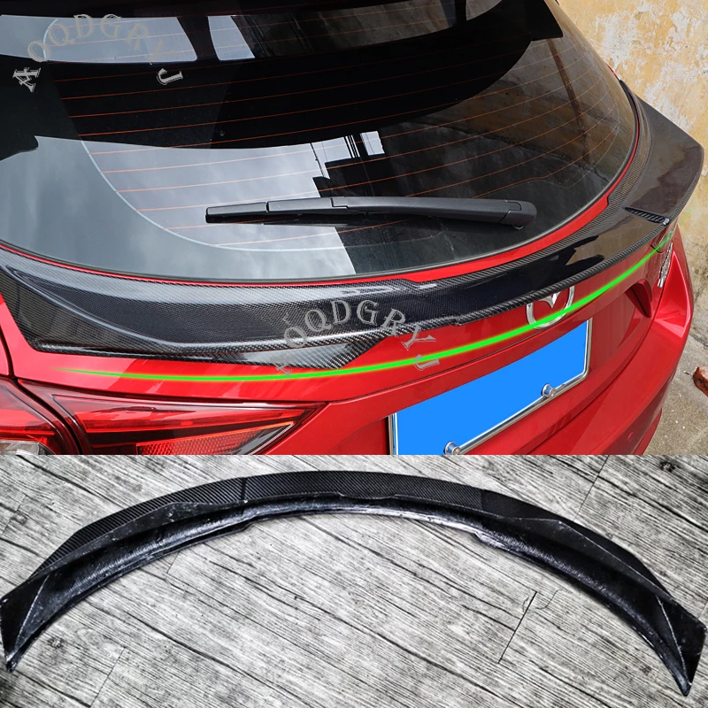 

Carbon fiber Rear Trunk Middle Boot Spoiler Fit for Mazda 3 Axela Hatchback 2014-2017 Car styling