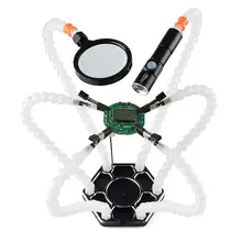 HLZS-1pcs паяльная станция третий Pana Hand с 6 шт. помощи руки USB Перезаряжаемый фонарик с увеличительным стеклом стекло сварочный инструмент(w