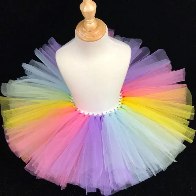 Colorful Girls Pastel Tutu Skirts Baby 3Layer Tulle Ballet Tutu Dance