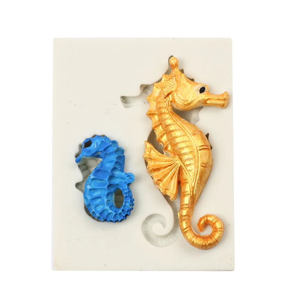 

3D Silicone Chocolate Cake Fondant Mould Baking Sugar craft Decorating Mold Tool 2019 Hippocampus cake molds#30