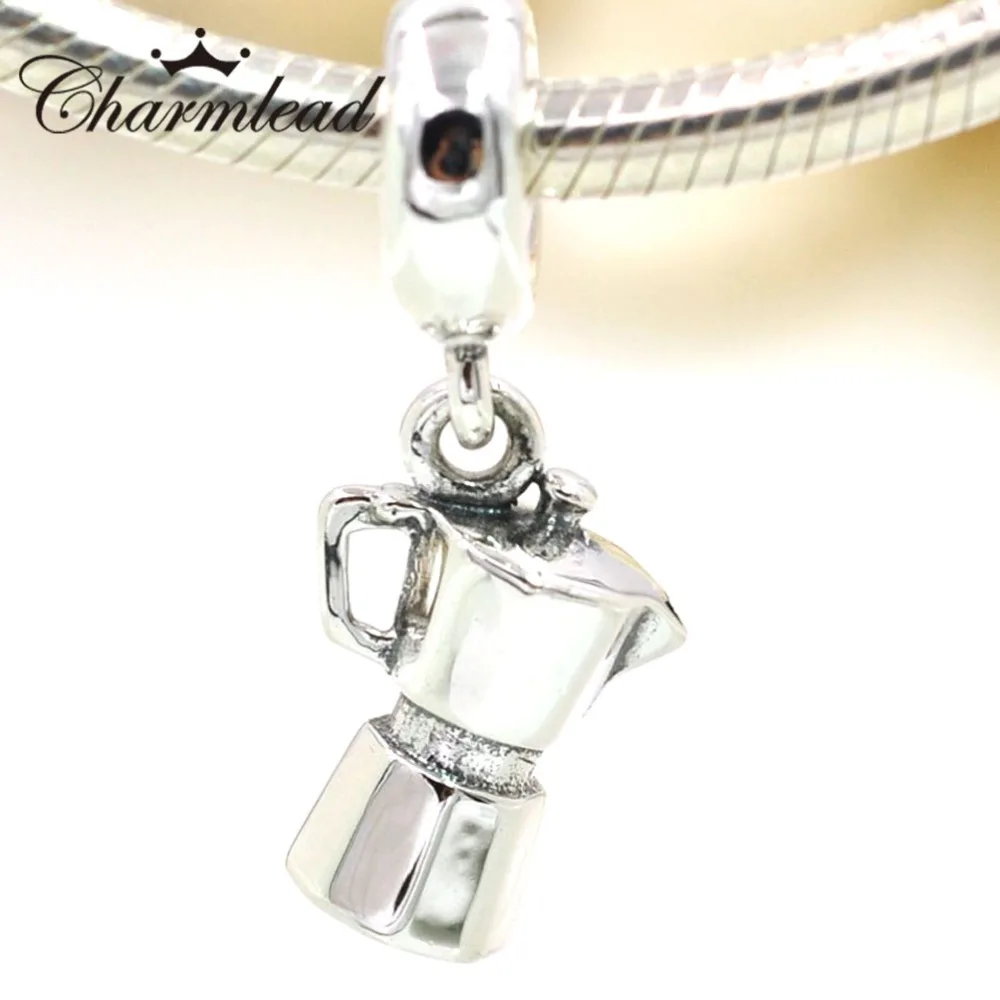 

Authentic 925 Sterling Silver Charms Coffee Lovers Dangle Charm Pendant Fits Pandora Charms Bracelet DIY Jewelry Charmlead