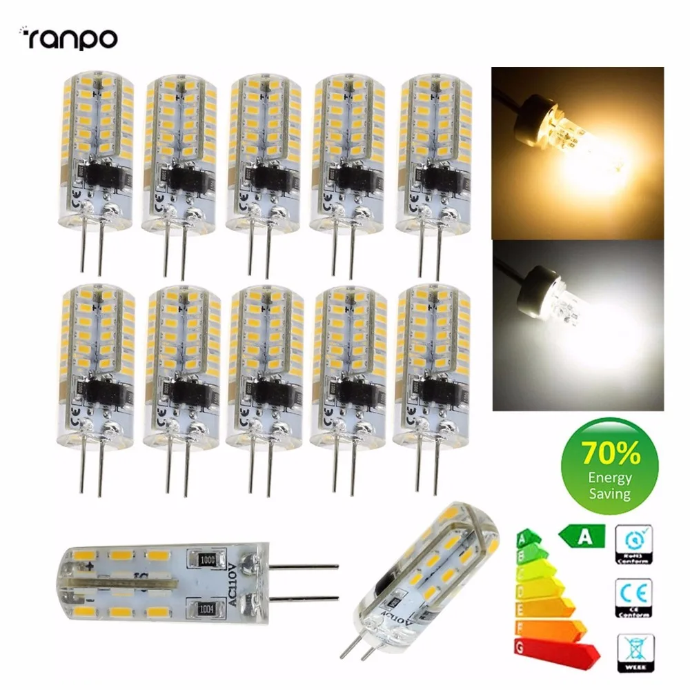 1X 10X мини G4 3 Вт 5 Светодиодная силиконовая кристальная лампа 3014 SMD светильник вая 12