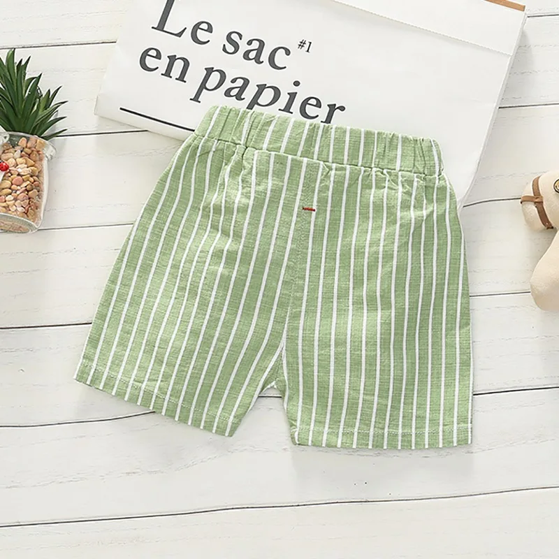 Summer Baby Boys Stripe Print Short Pants Trousers Casual Kids Cotton Shorts Children Clothing