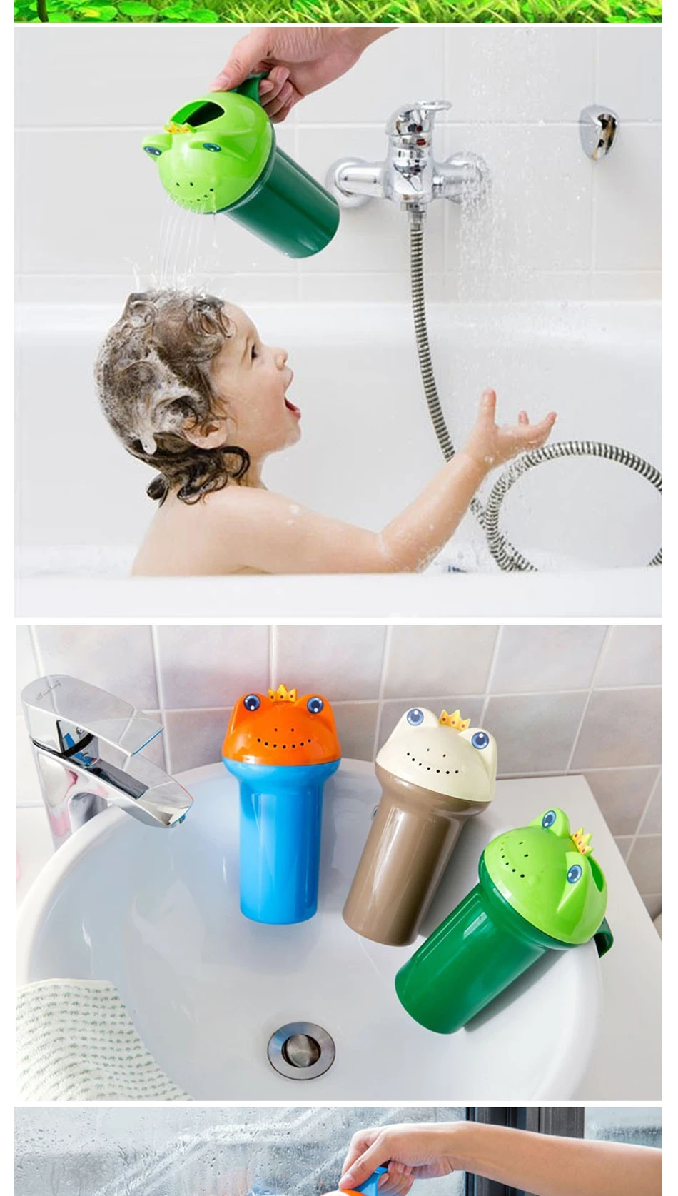 1PC Cartoon Baby Shampoo Cup Shower Water Spoon Infant Bathing Ladle Children Wash Hair Head Cup Kid Bathing Beach Toy Baby Care