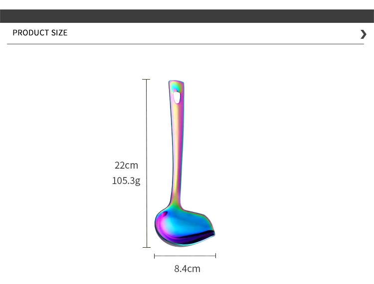 Новинка 18/10, цветная ложка для соуса из нержавеющей стали с носиком, маленький суповый половник, сервировочная ложка, креативная ложка для масла, кухонный инструмент