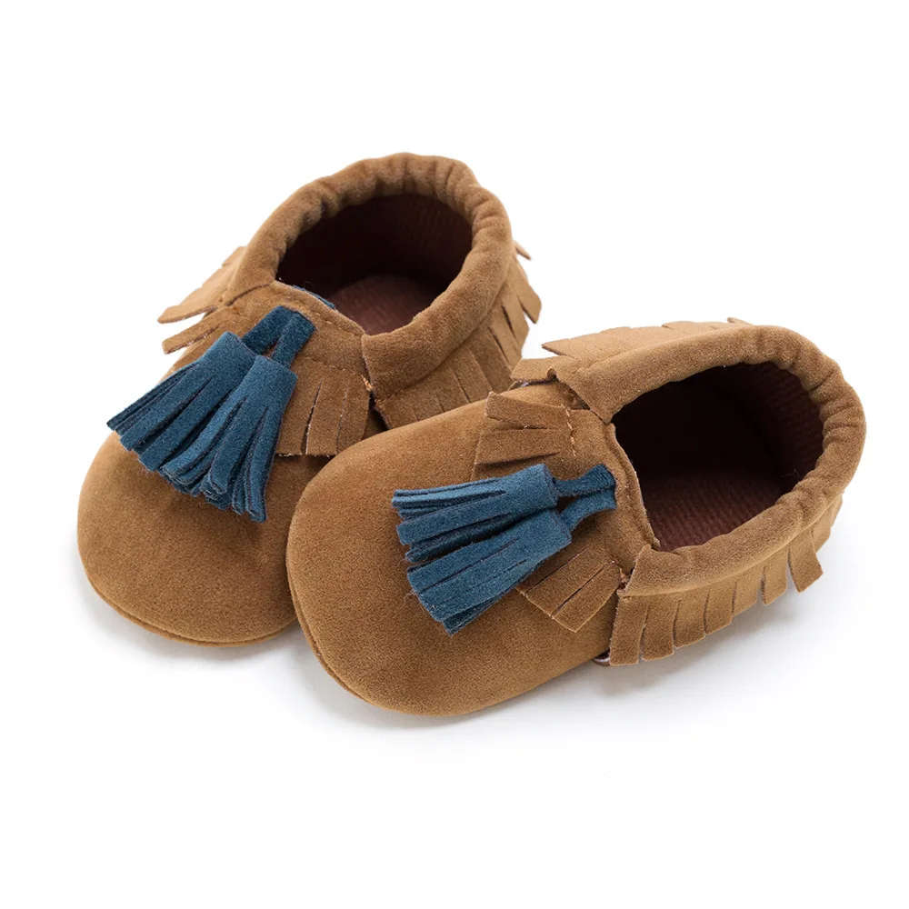 Мокасины из искусственной замши для новорожденных мальчиков и девочек; Мягкие Мокасины; Bebe; нескользящая обувь с бахромой на мягкой подошве; обувь для малышей