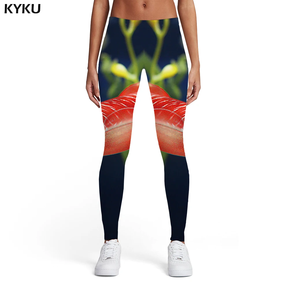 

KYKU Brand Tuna Leggings Women Animal 3d Print Tropical Sport Fish Ladies Harajuku Elastic Womens Leggings Pants Casual Fashion