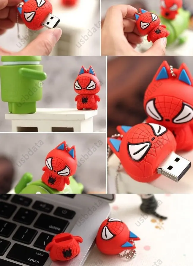 USB2.0 Супергероя человека-паука 3D мультфильм флеш-накопитель 64 Гб флэш-накопитель Usb накопители 8 Гб оперативной памяти, 16 Гб встроенной памяти, 32 ГБ, 64 ГБ, милый творческий подарок подарки