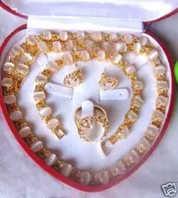 charming white opal stone necklace bracelet earring ring Jewelry set Quartz Fine Plated Bridal wide watch wings queen