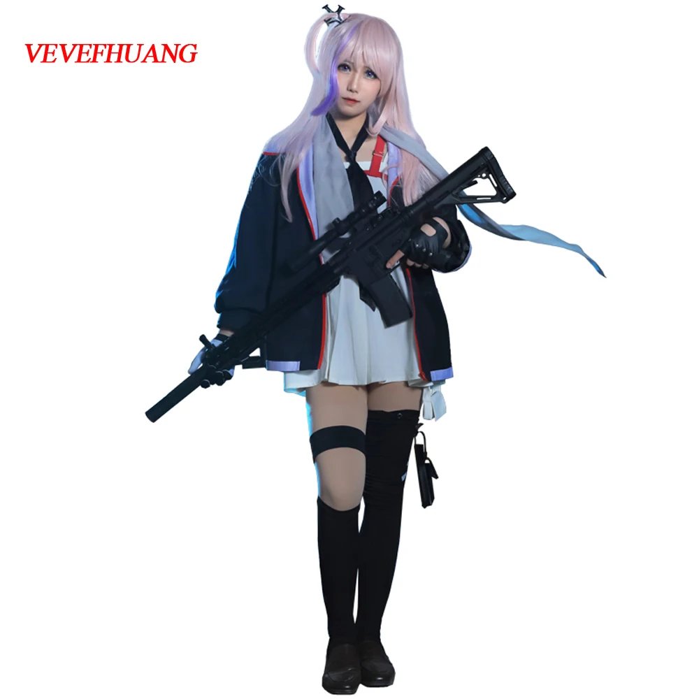 VEVEFHUANG Girls' Frontline cosplay costume ST-AR15 cos fashion coat bag set tie glove uniform clothing for girl women anime set