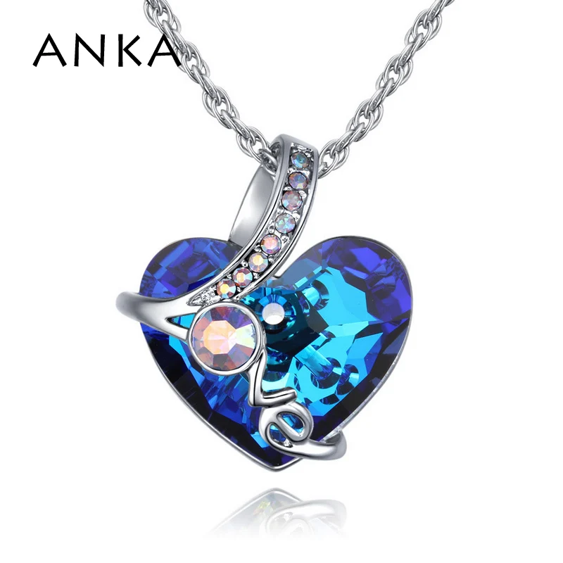 

ANKA brand austrian crystal fashion necklace jewelry for women love big heart crystal Main Stone Crystals from Austria #26297