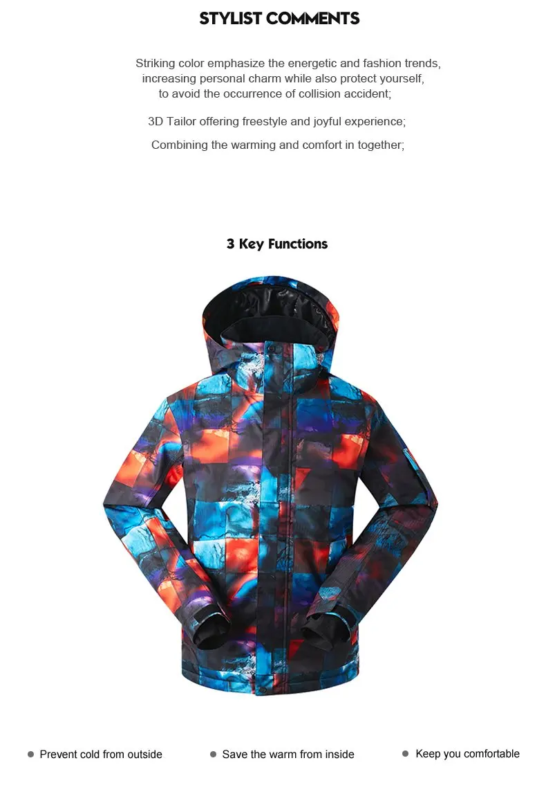 GS Высокое качество для взрослых мужчин лыжное пальто Сноубординг Куртка 10 к водонепроницаемый ветрозащитный дышащий Открытый Спортивная одежда зимний костюм