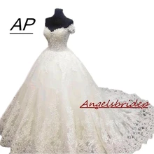 ANGELSBRIDEP модное милое бальное платье Свадебные платья настоящие Vestidos De Noiva очаровательные вечерние свадебные платья со шлейфом