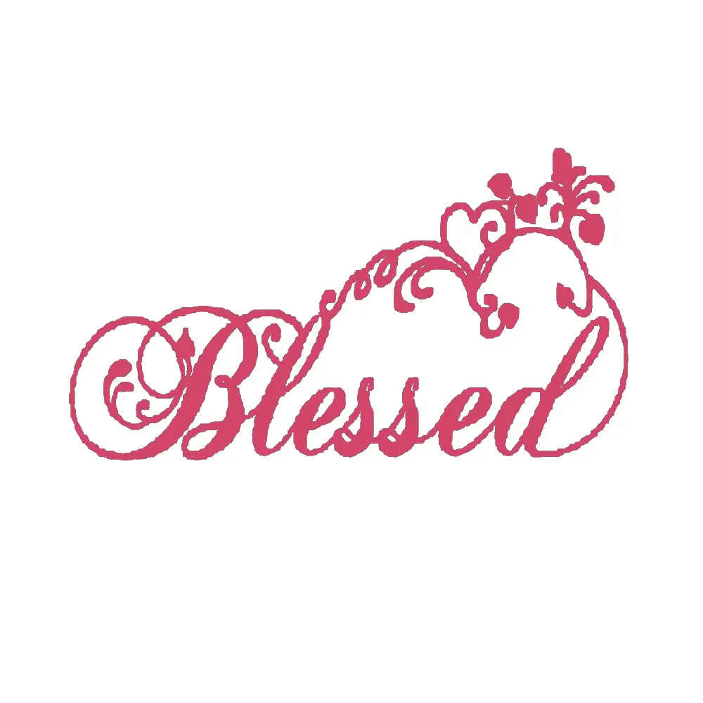 6          27.9 cm 17.7m Blessed With Swirls Hearts Christian Vinyl Decal Sticker  Car Window Wall Notebook Pad Decal Laptop Sticker Decal