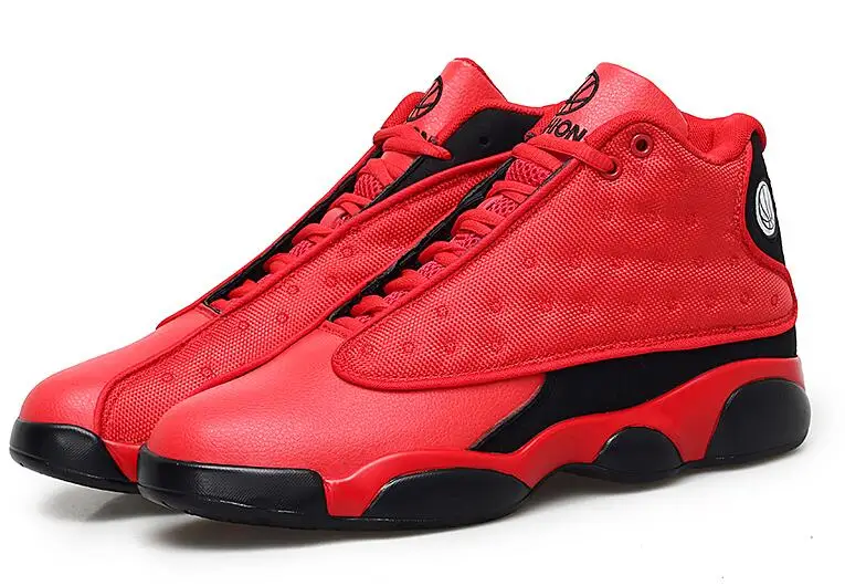 Баскетбольная обувь Мужская дышащая Спортивная обувь с высоким берцем мужские баскетбольные кроссовки спортивная обувь Chaussures de Basket черная обувь - Цвет: Красный