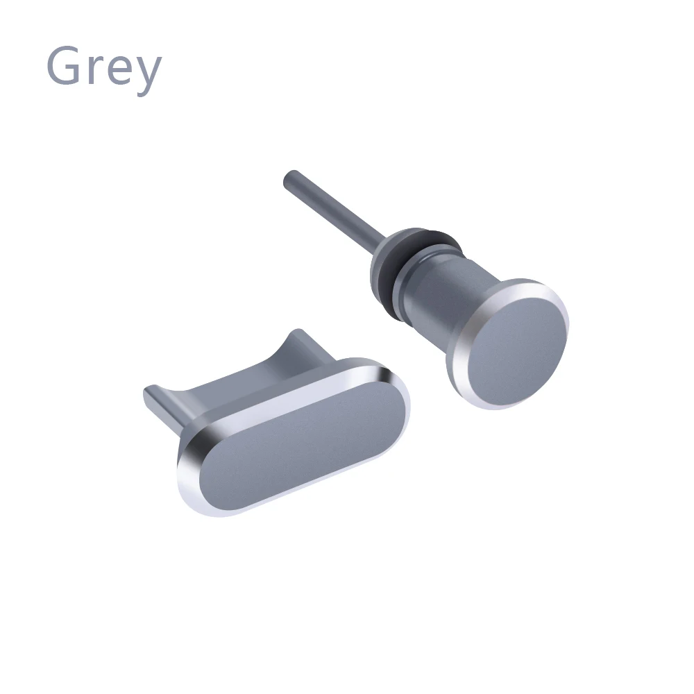 Универсальный Micro usb зарядный порт 3,5 мм разъем для наушников металлическая пыль вилка универсальная для телефона Android заглушка для порта гарнитуры наушники порт - Цвет: grey