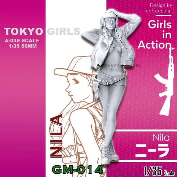 Unpainted 1/35 Japan Beauty Girl Soldier Resin Figure Model Kit Unassembled GK 