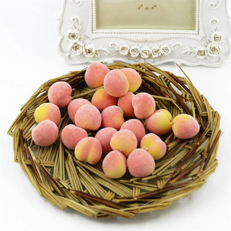 Artificial Mini Peaches 20Pcs Plastic Fruit Christmas Decoration