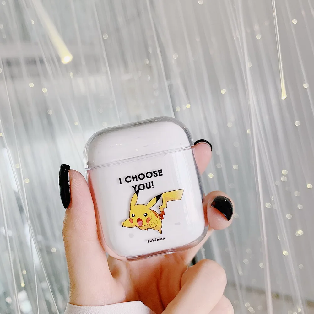 cute kawaii PIKACHU lovely pokemon choose you case for Airpods lovely cartoon image Apple Airpods2 bluetooth earphone case