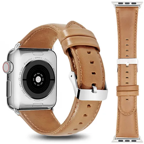 Ремешок из натуральной кожи для Apple watch band 42 мм 38 мм iwatch series 4 3 2 1 44 мм 40 мм ремешок для часов браслет ремень аксессуары - Цвет ремешка: 7