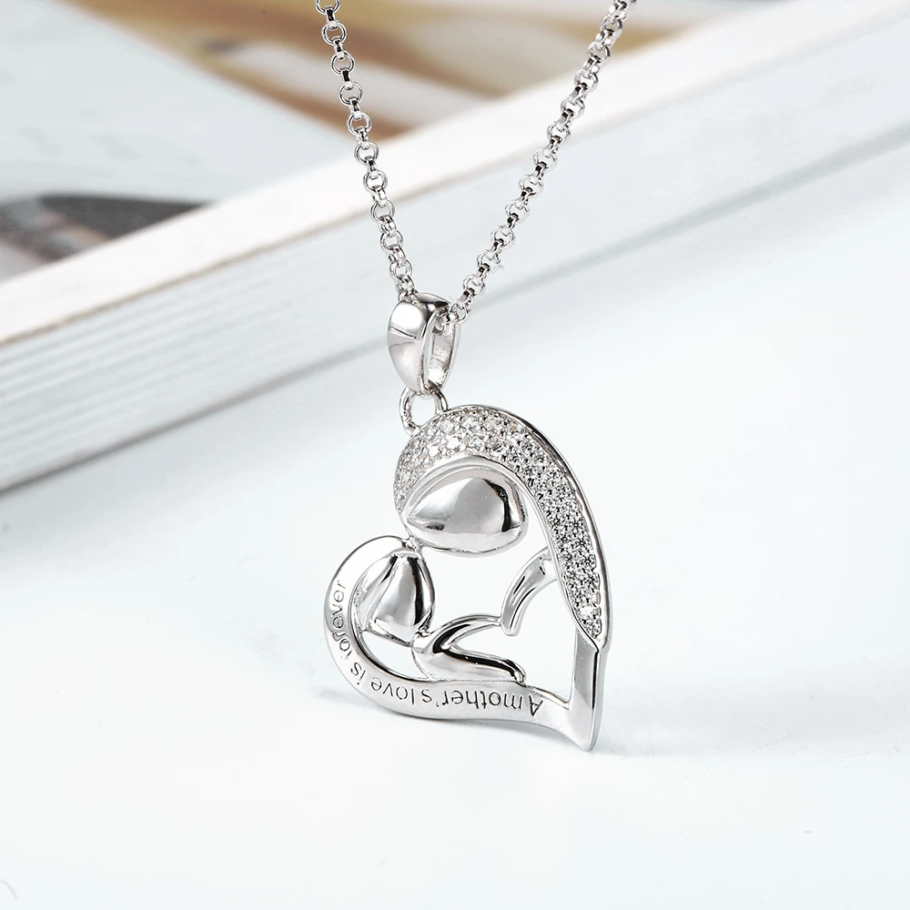 WindJune Engraved Custom Name Necklace Women Necklace 925 Silver Personalized Heart Necklace & Pendant Jewelry Mom Gift  (4)