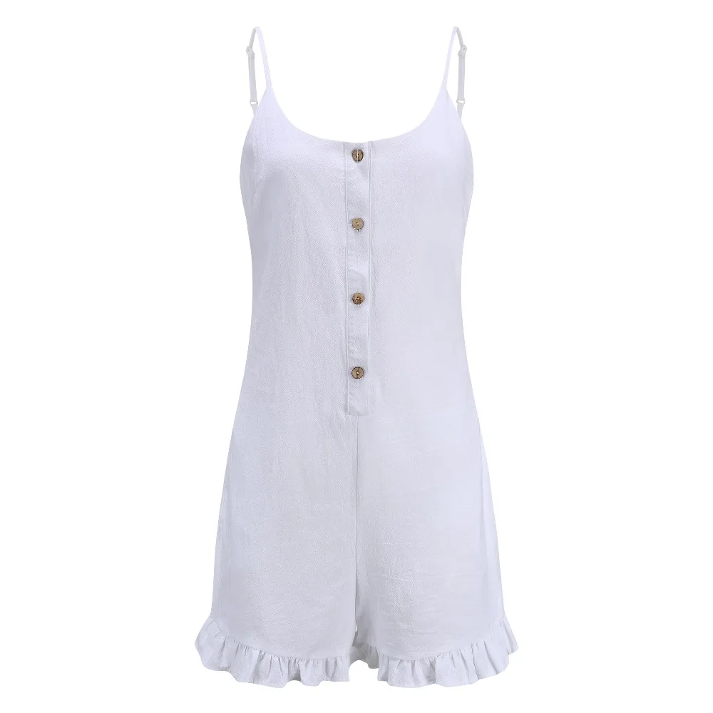

women’s rompers jumpsuits short 2019 summer one piece outfit loose romper plus size overalls white ruffle playsuit beach 81892