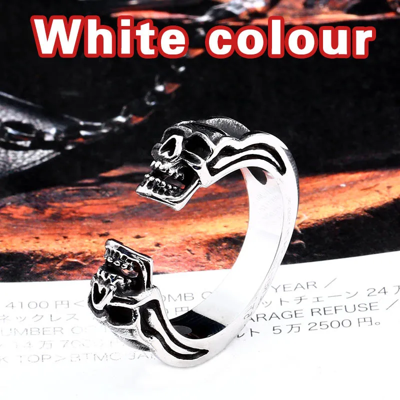 steel color Стальная солдатская Мода, женское регулируемое кольцо из нержавеющей стали с черепом, ювелирные изделия для скалолазания - Цвет основного камня: steel color