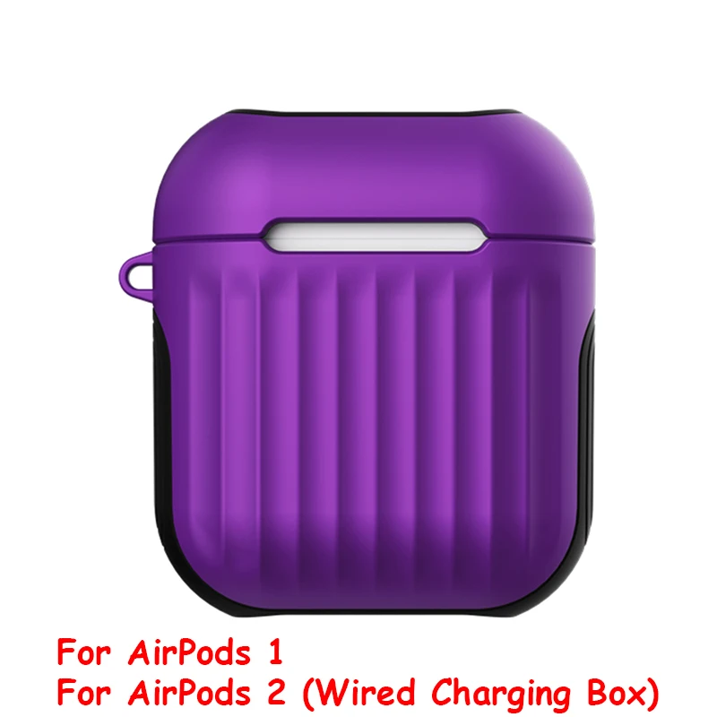 Purple Чехол для наушников Apple Airpods 1, силиконовый чехол для Airpods 2, проводной зарядный чехол, противоударные сумки для Air Pods 1, 2, чехол - Цвет: Purple
