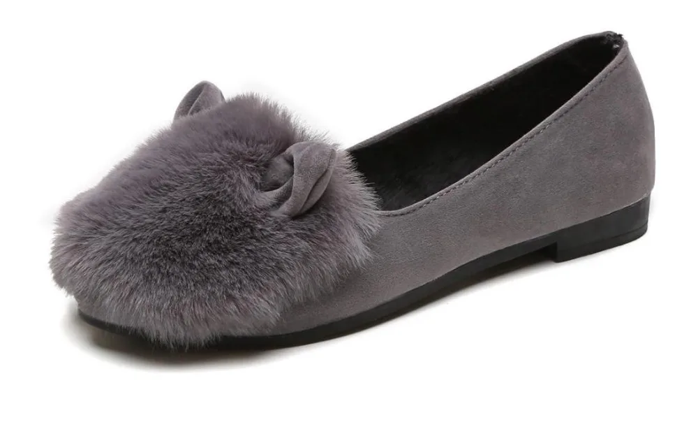 

=womensnow boots thick plush winter warm bean shoes fashion slip on flat women ankle boots soft cotton-padded shoes Casual boots