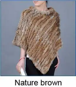 Nature brown Выгодное предложение! Женский натуральный кроличий мех шаль вязаный Модный женский натуральный кроличий мех wrap бренд lose sale женский мех пашмины - Цвет: Nature brown